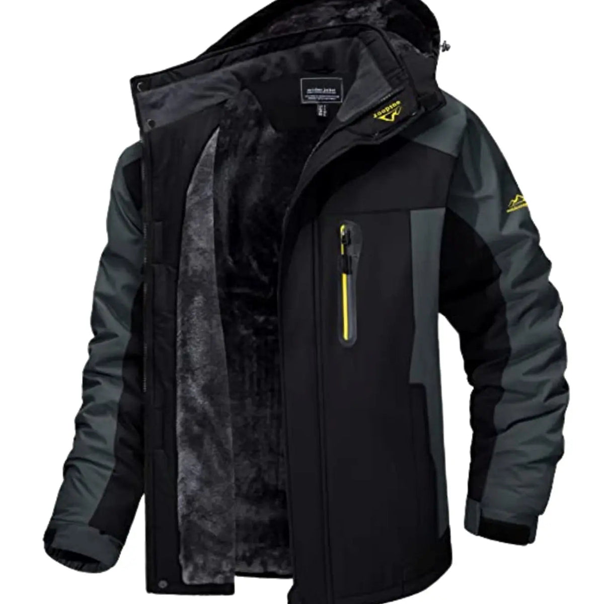 Chaquetas de invierno resistentes para hombre con capucha y forro polar