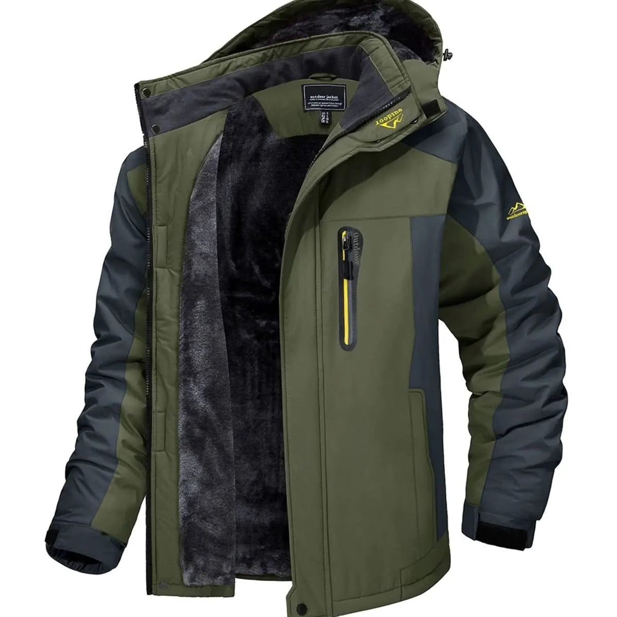 Chaquetas de invierno aislantes para hombre con capucha y forro polar