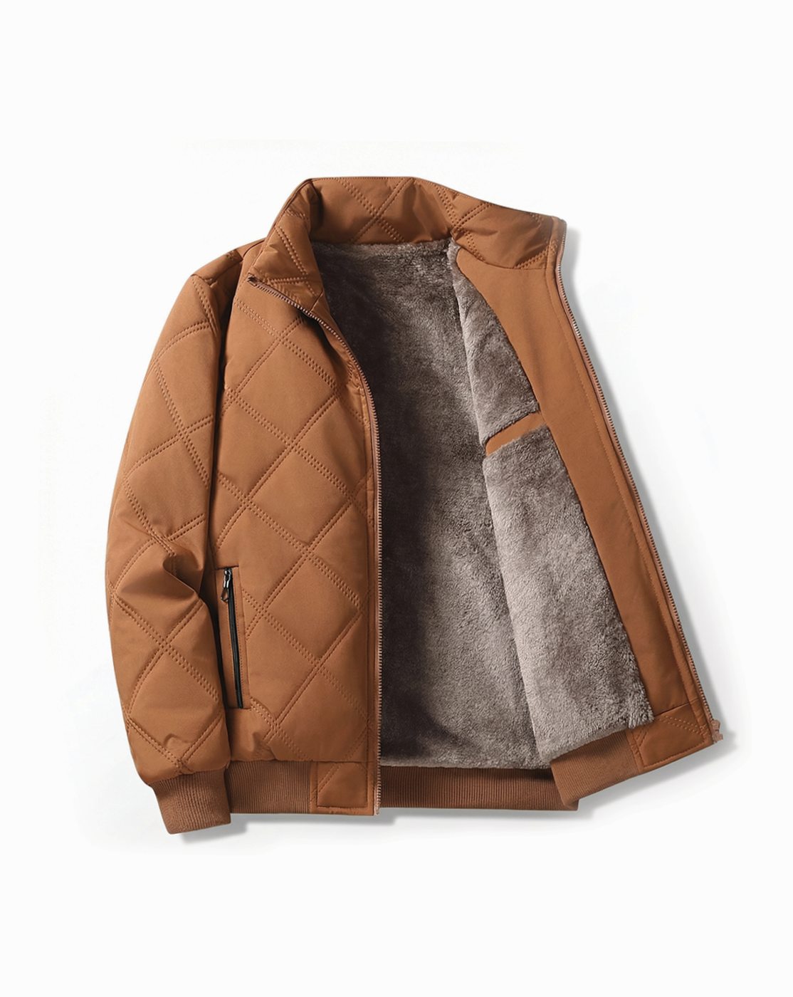 Chaqueta de invierno cortavientos para hombre, acolchada y con forro polar