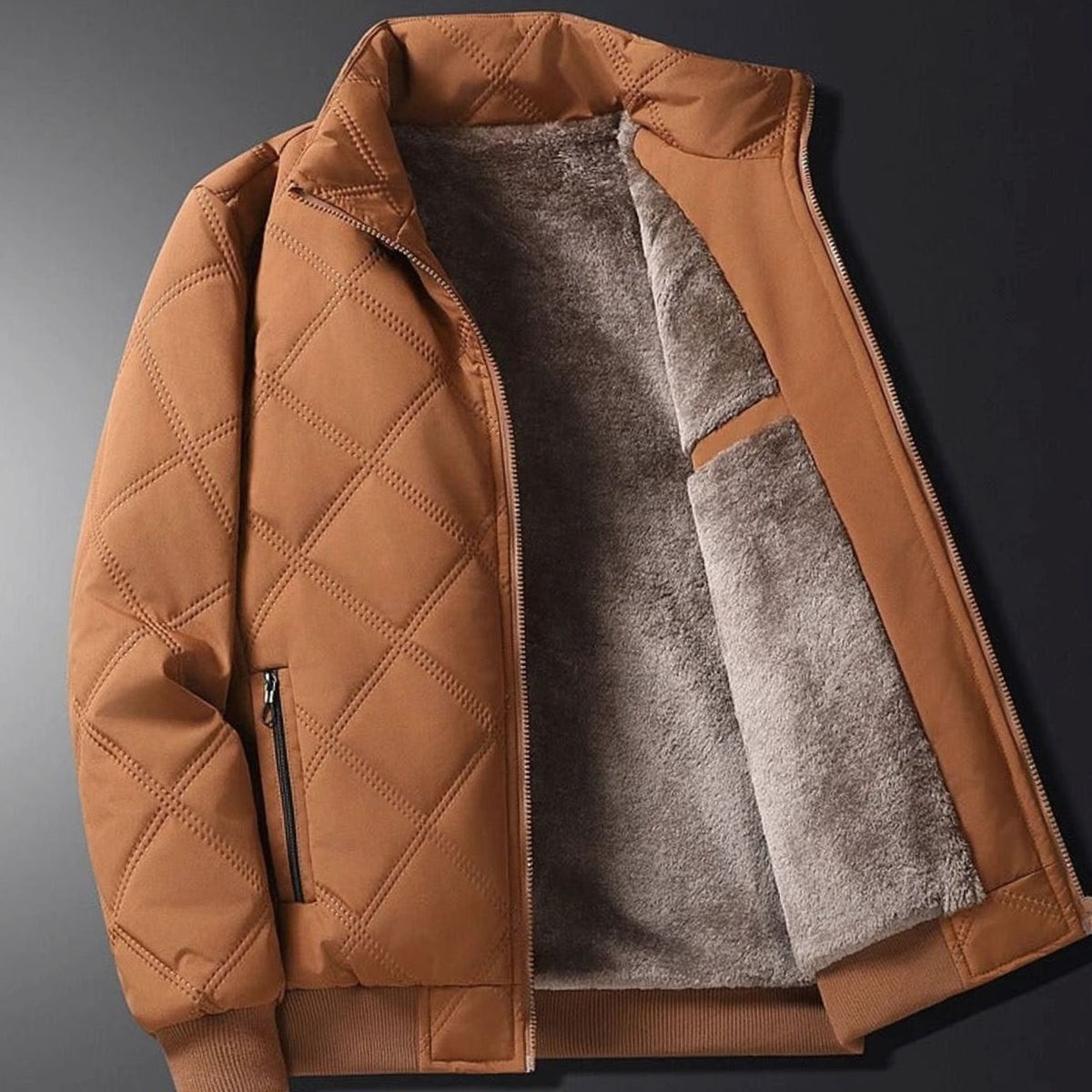 Chaqueta de invierno cortavientos para hombre, acolchada y con forro polar