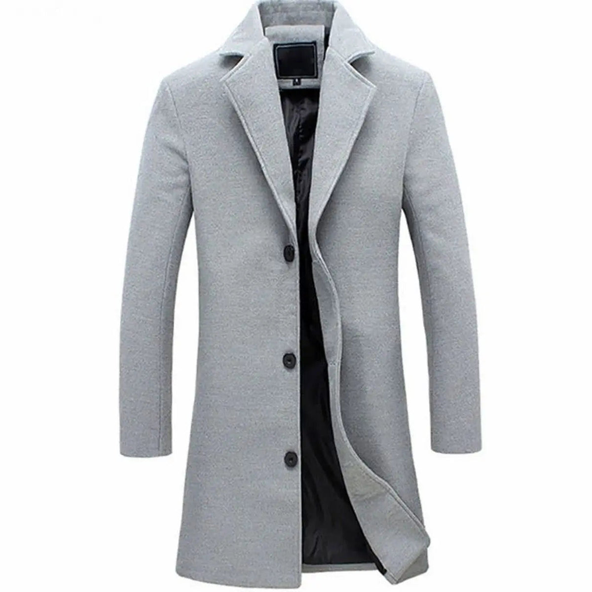 Abrigo largo formal para hombre, de botonadura sencilla y corte sastre