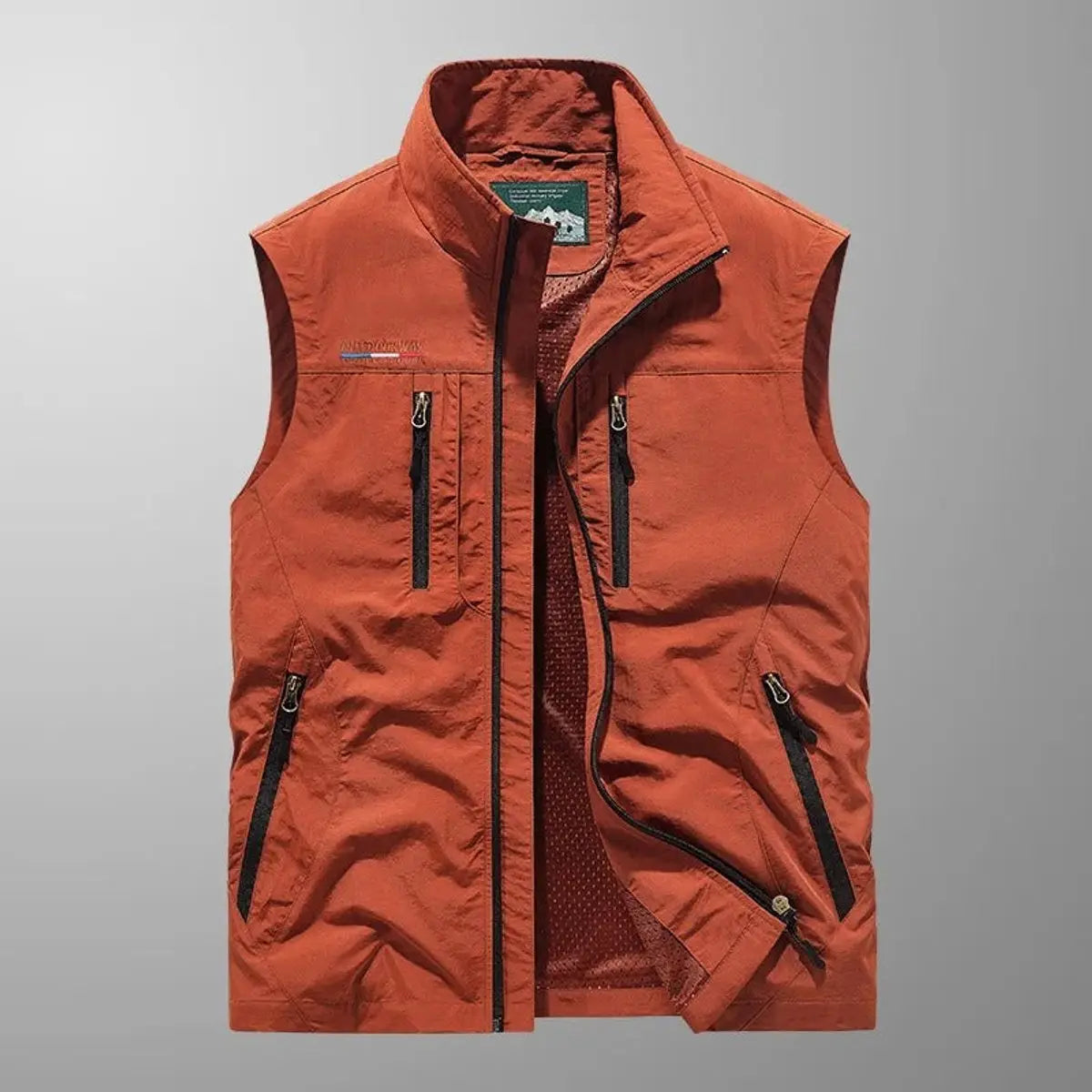 Chaleco ligero sin mangas para hombre, con varios bolsillos y cremallera
