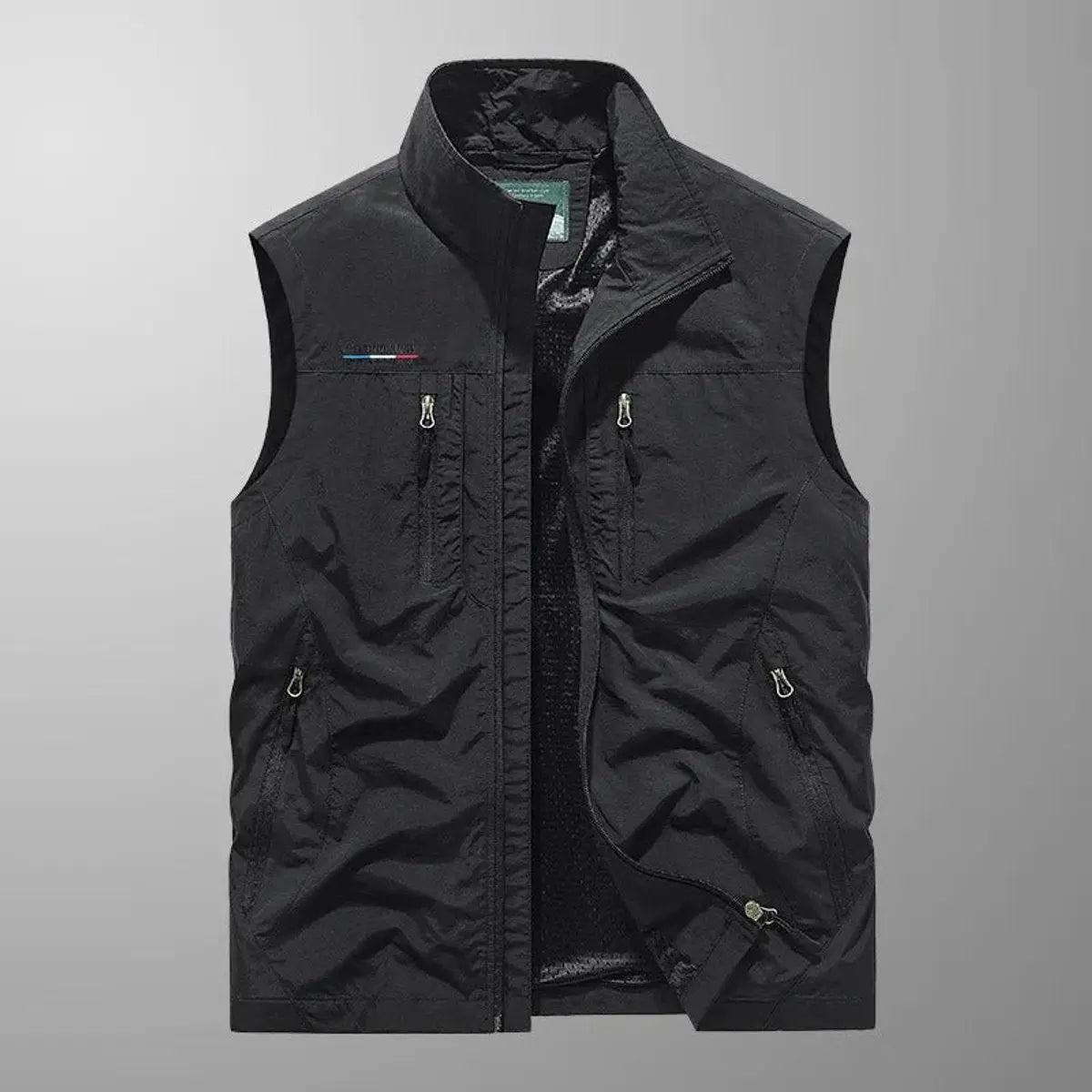 Chaleco ligero sin mangas para hombre, con varios bolsillos y cremallera