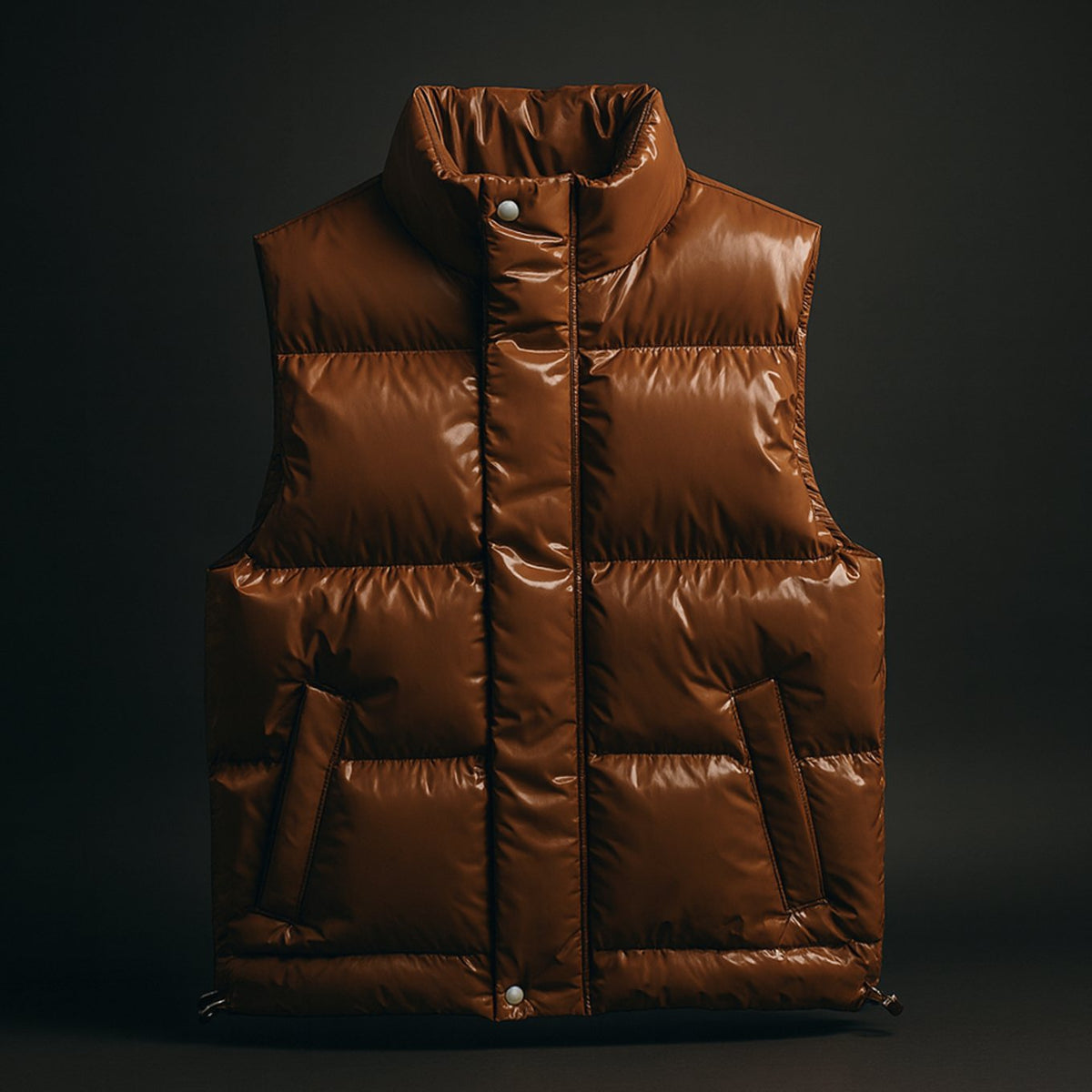 Chaleco acolchado para hombre con cuello alto, mezcla de algodón