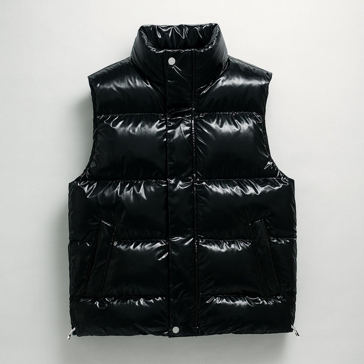 Chaleco acolchado para hombre con cuello alto, mezcla de algodón