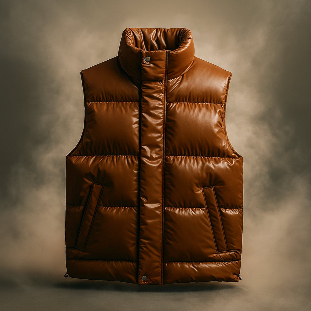 Chaleco acolchado para hombre con cuello alto, mezcla de algodón