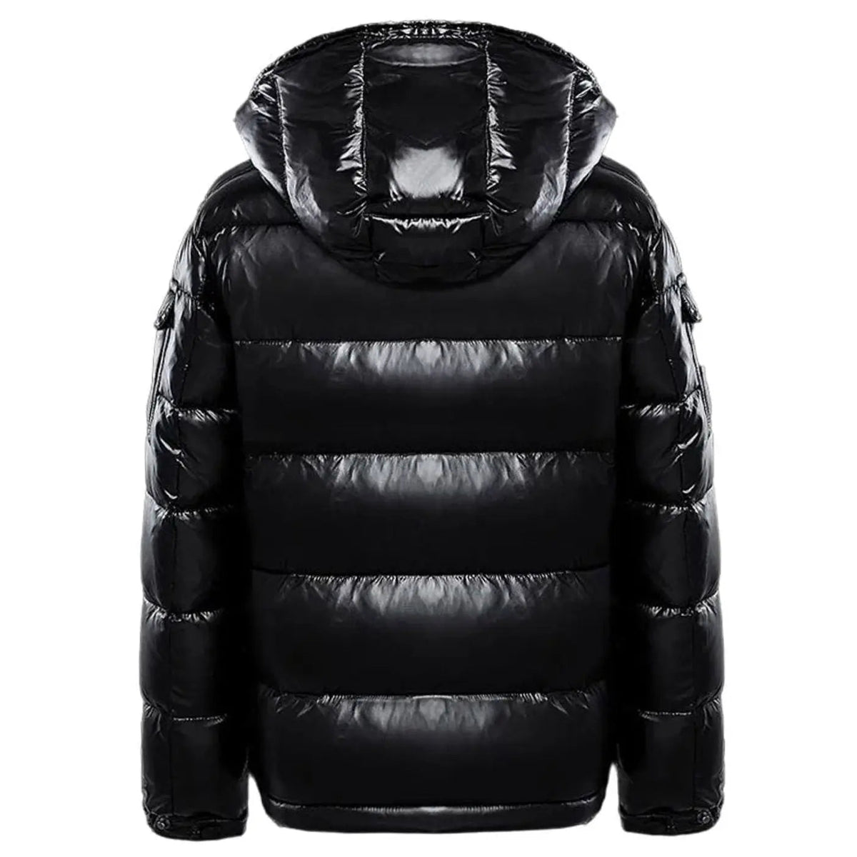 Abrigo acolchado de invierno para hombre, con capucha brillante y cierre completo