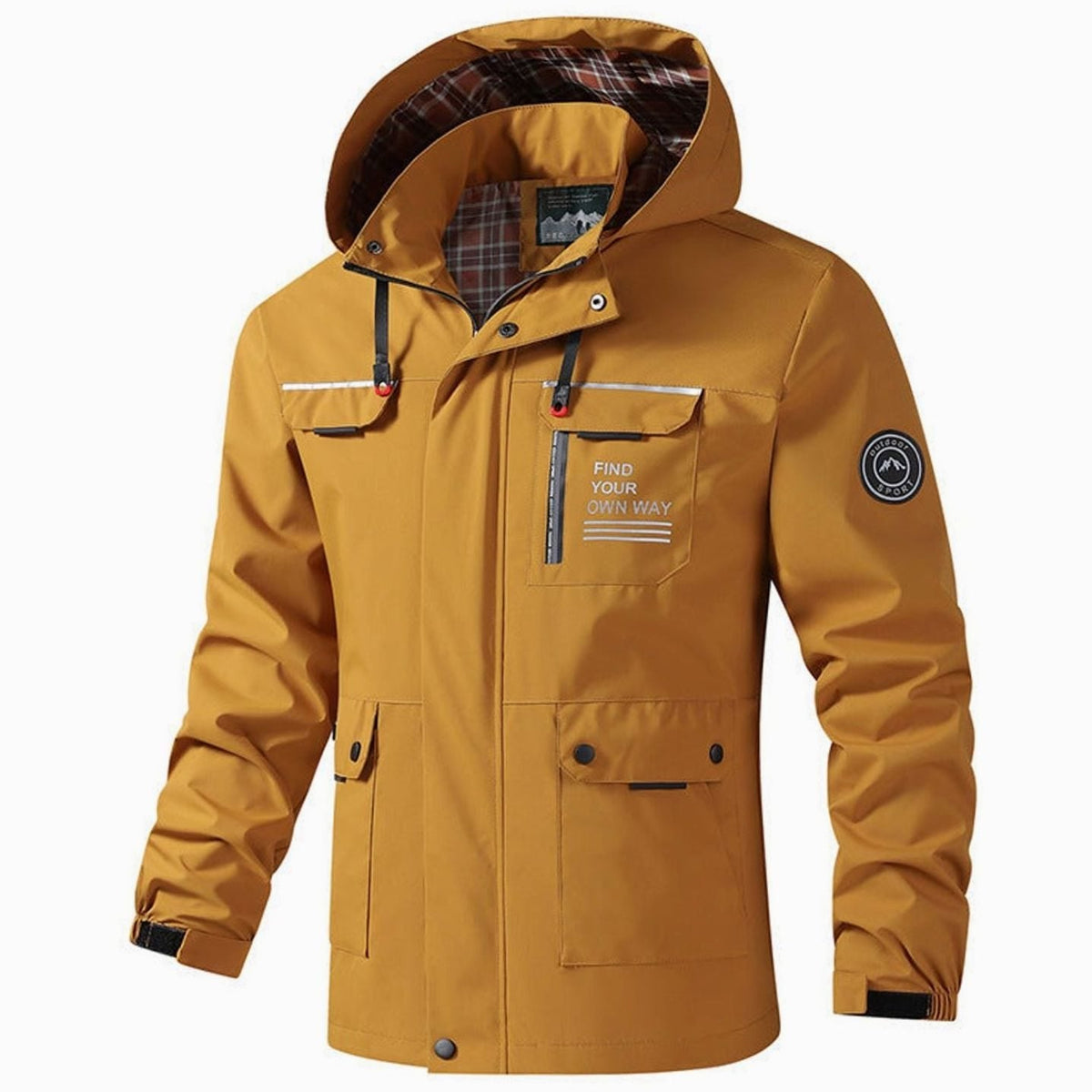 Chaqueta con capucha para hombre, resistente al agua y para exteriores, con múltiples bolsillos
