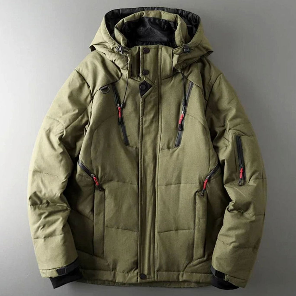Chaqueta acolchada aislante con capucha para hombre, resistente al agua