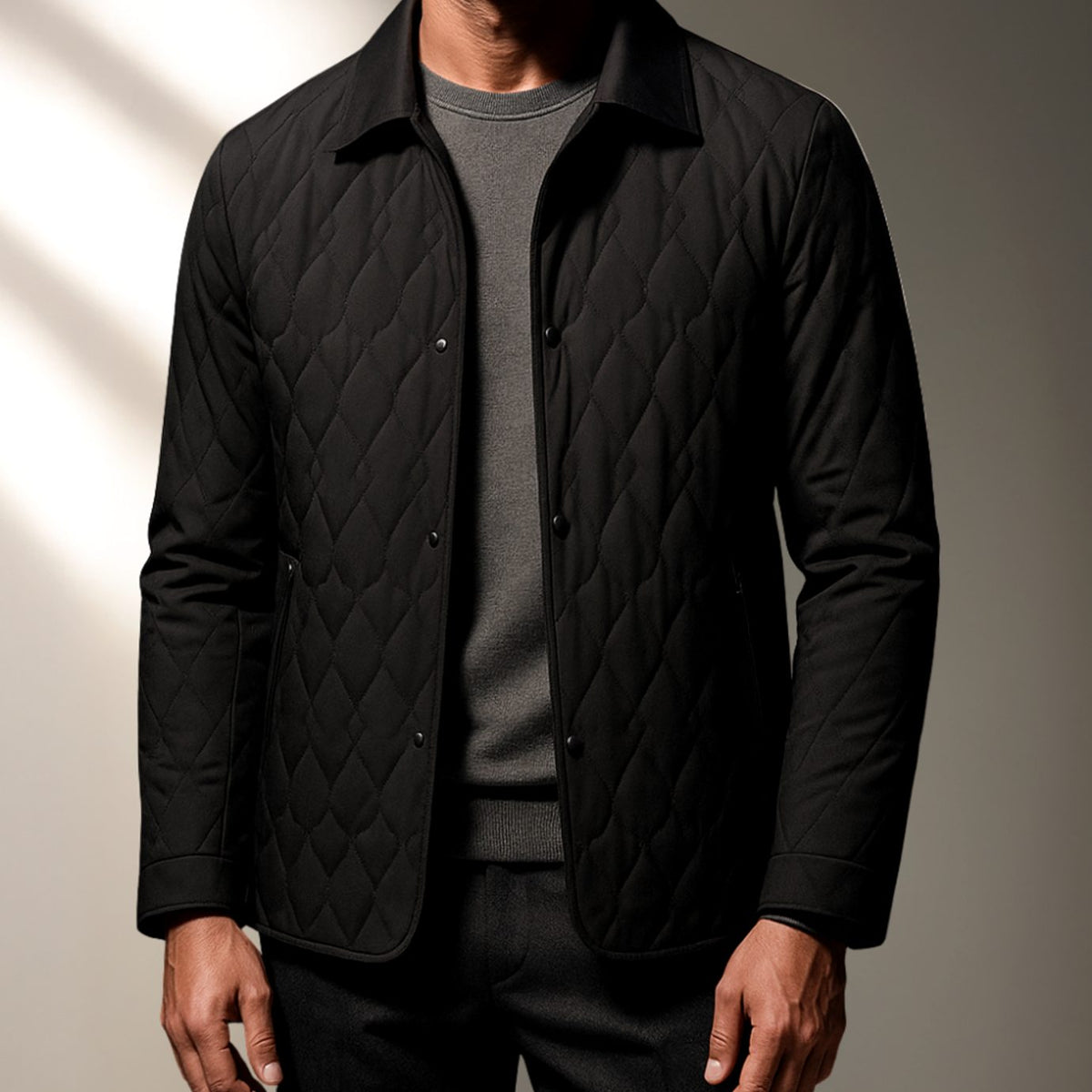 Chaqueta acolchada ligera para hombre, con botones delanteros