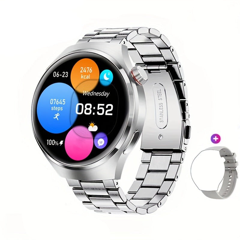 Reloj inteligente redondo con pantalla táctil, NFC, GPS y monitor de actividad física, para hombre