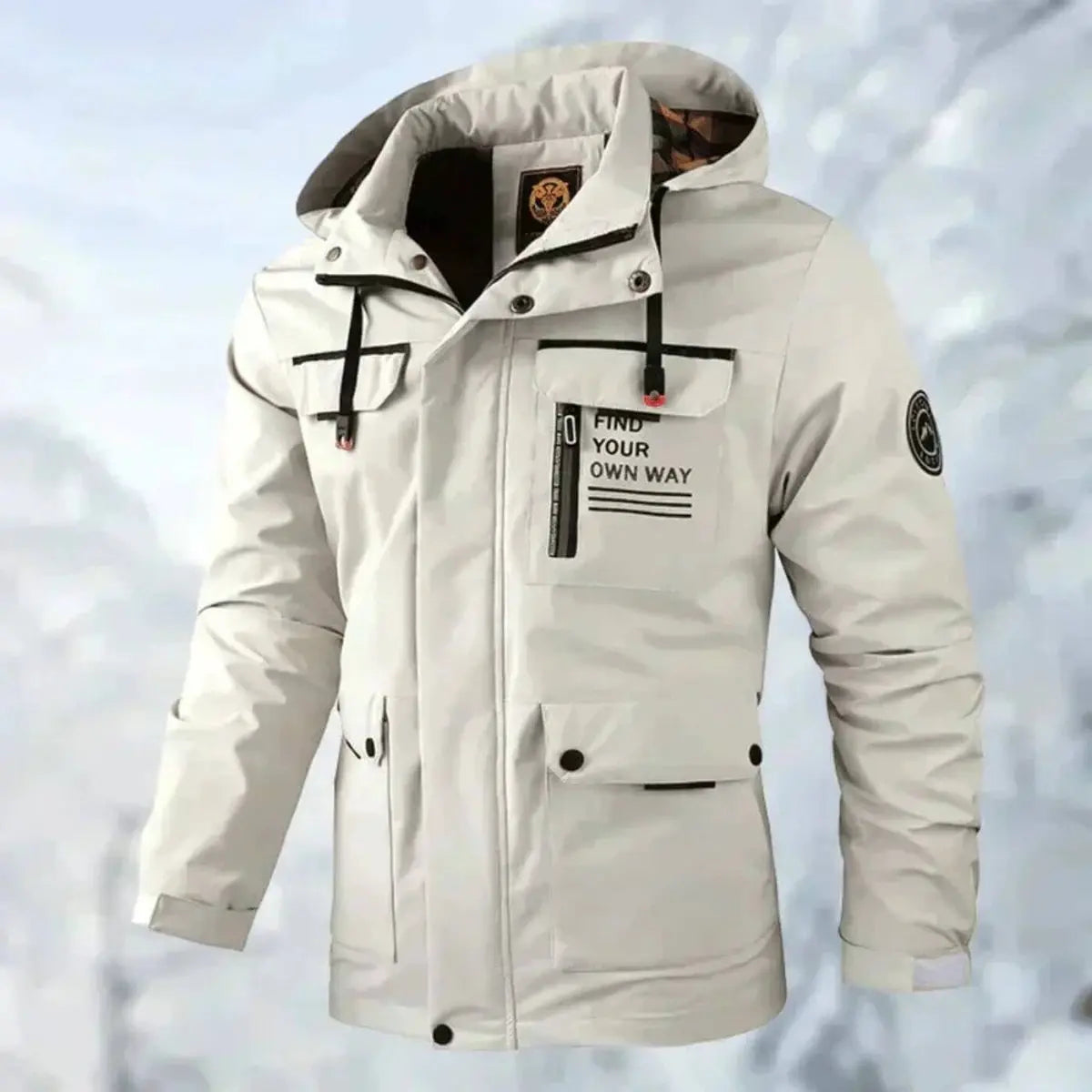 Chaqueta acolchada impermeable para hombre, con capucha y cortavientos, para exterior