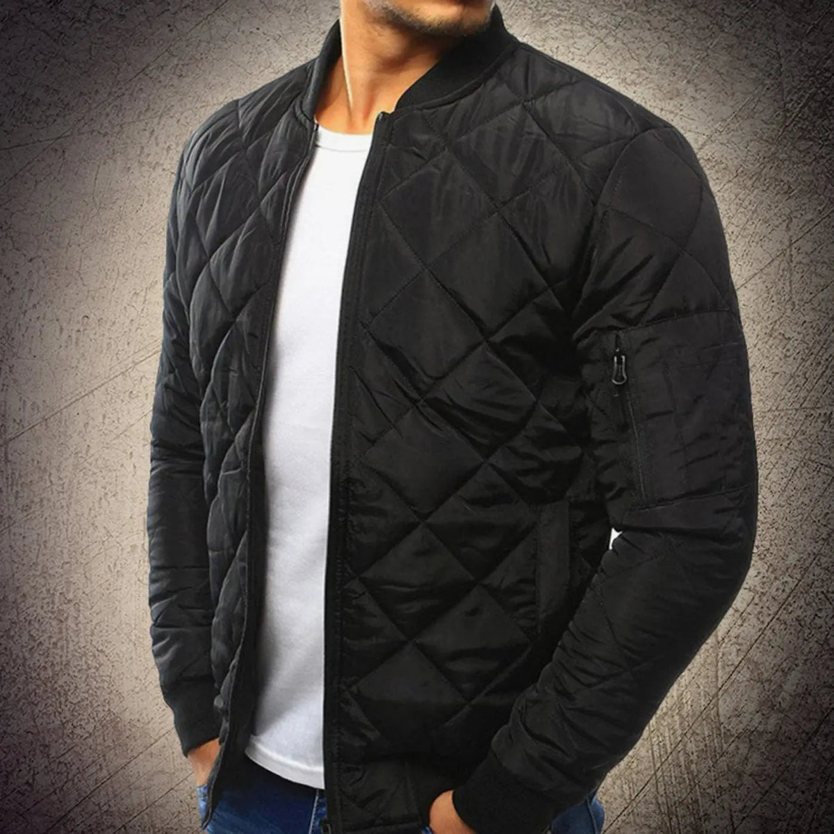 Chaqueta bomber acolchada y ligera con cremallera para hombre