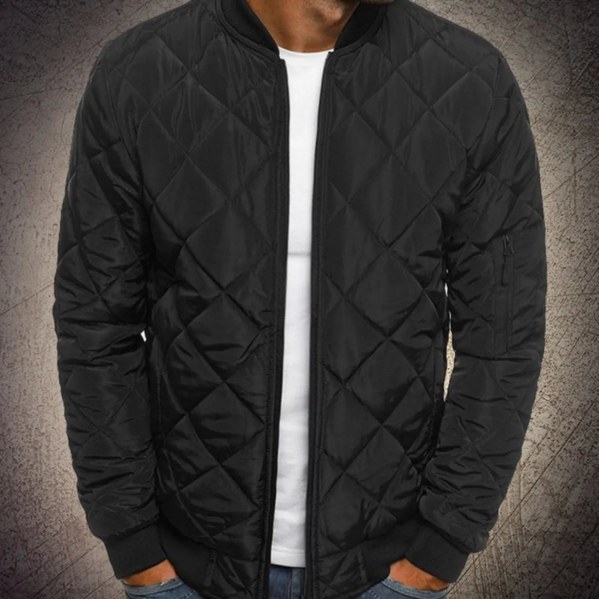 Chaqueta bomber acolchada y ligera con cremallera para hombre