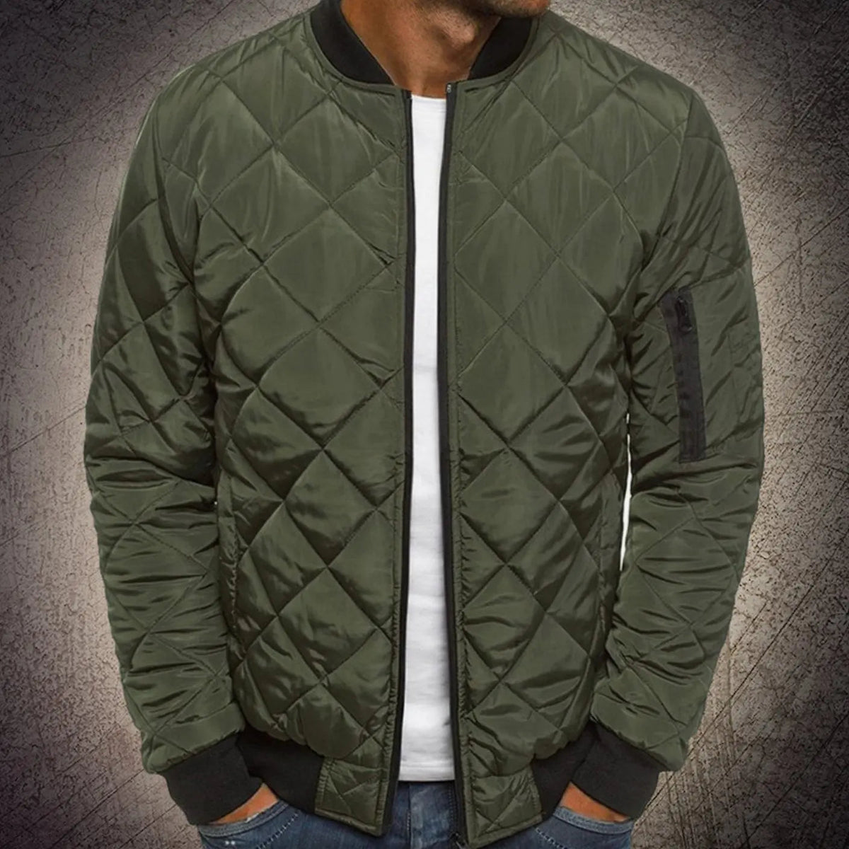 Chaqueta bomber acolchada y ligera con cremallera para hombre