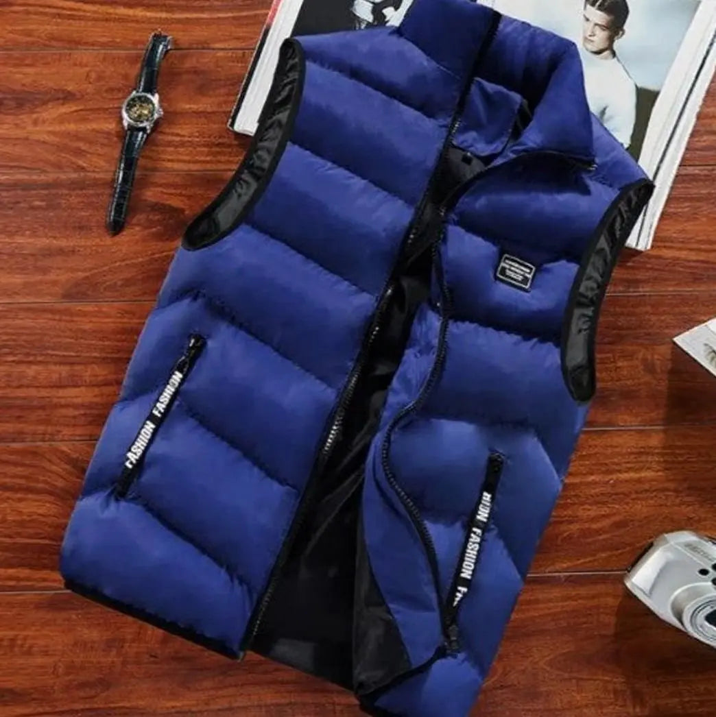 Chaleco acolchado de plumón para hombre, sin mangas
