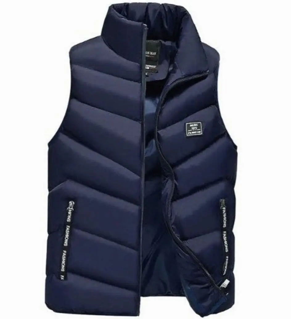 Chaleco acolchado de plumón para hombre, sin mangas
