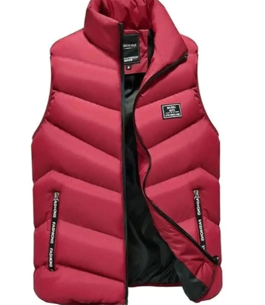 Chaleco acolchado de plumón para hombre, sin mangas