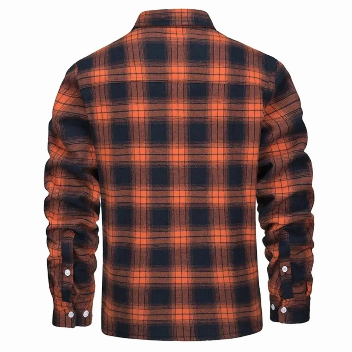 Chaqueta camisera de franela de cuadros para hombre, forrada de borreguito