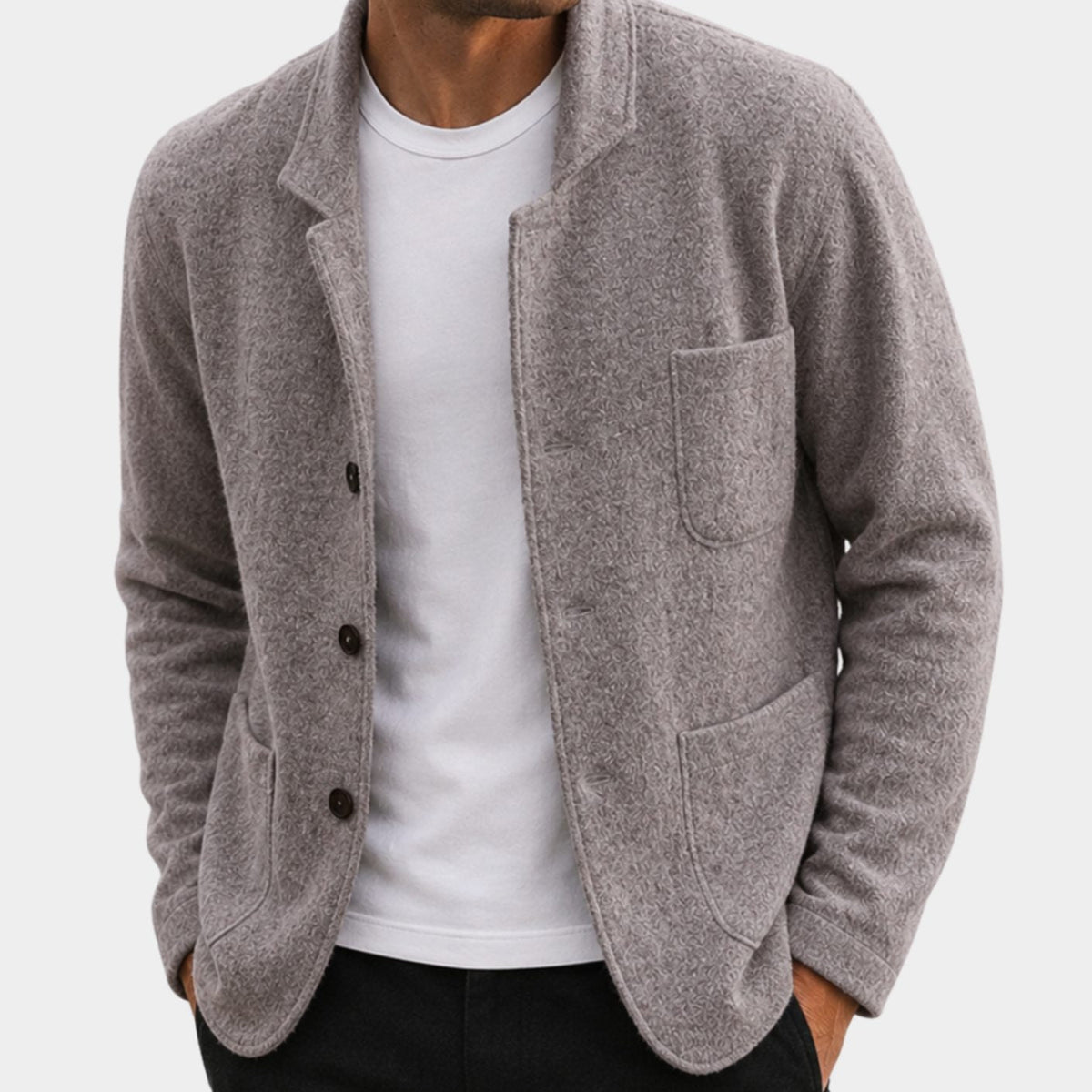 Cárdigan de punto de corte entallado para hombre, con botones