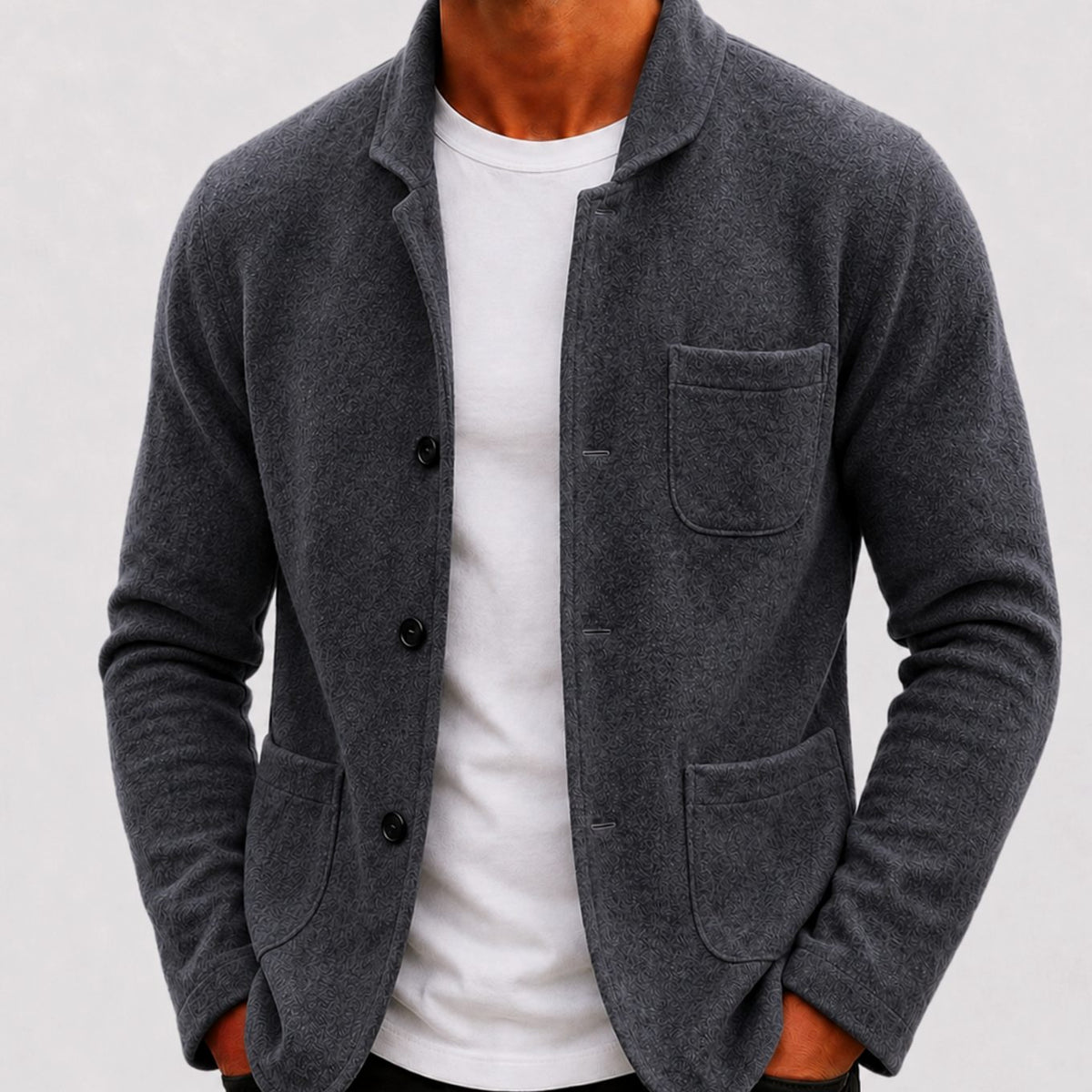 Cárdigan de punto de corte entallado para hombre, con botones