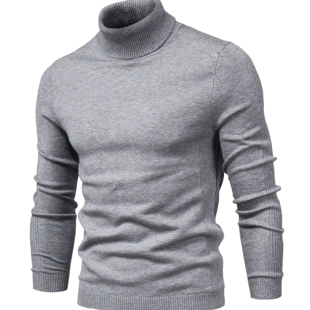 Jersey de punto de cuello alto para hombre, entallado y de estilo informal