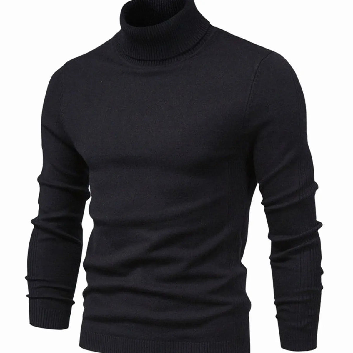 Jersey de punto de cuello alto para hombre, entallado y de estilo informal