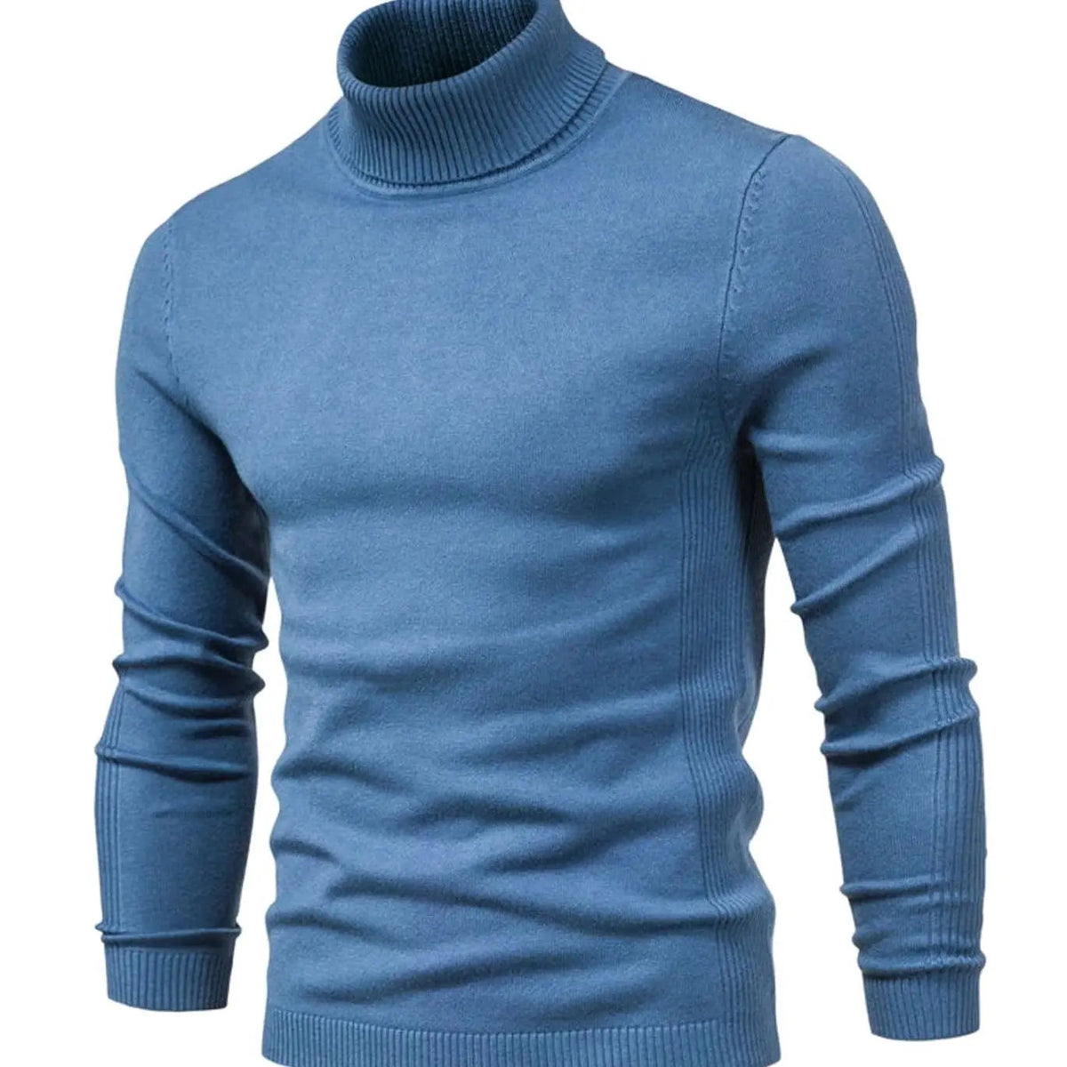 Jersey de punto de cuello alto para hombre, entallado y de estilo informal