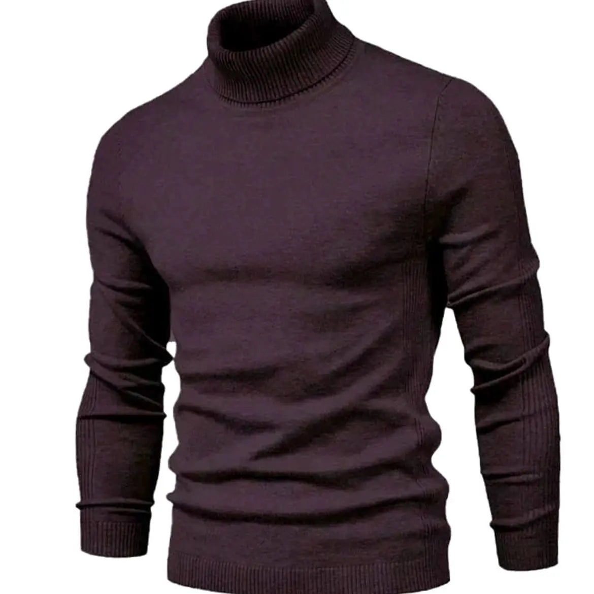 Jersey de punto de cuello alto para hombre, entallado y de estilo informal