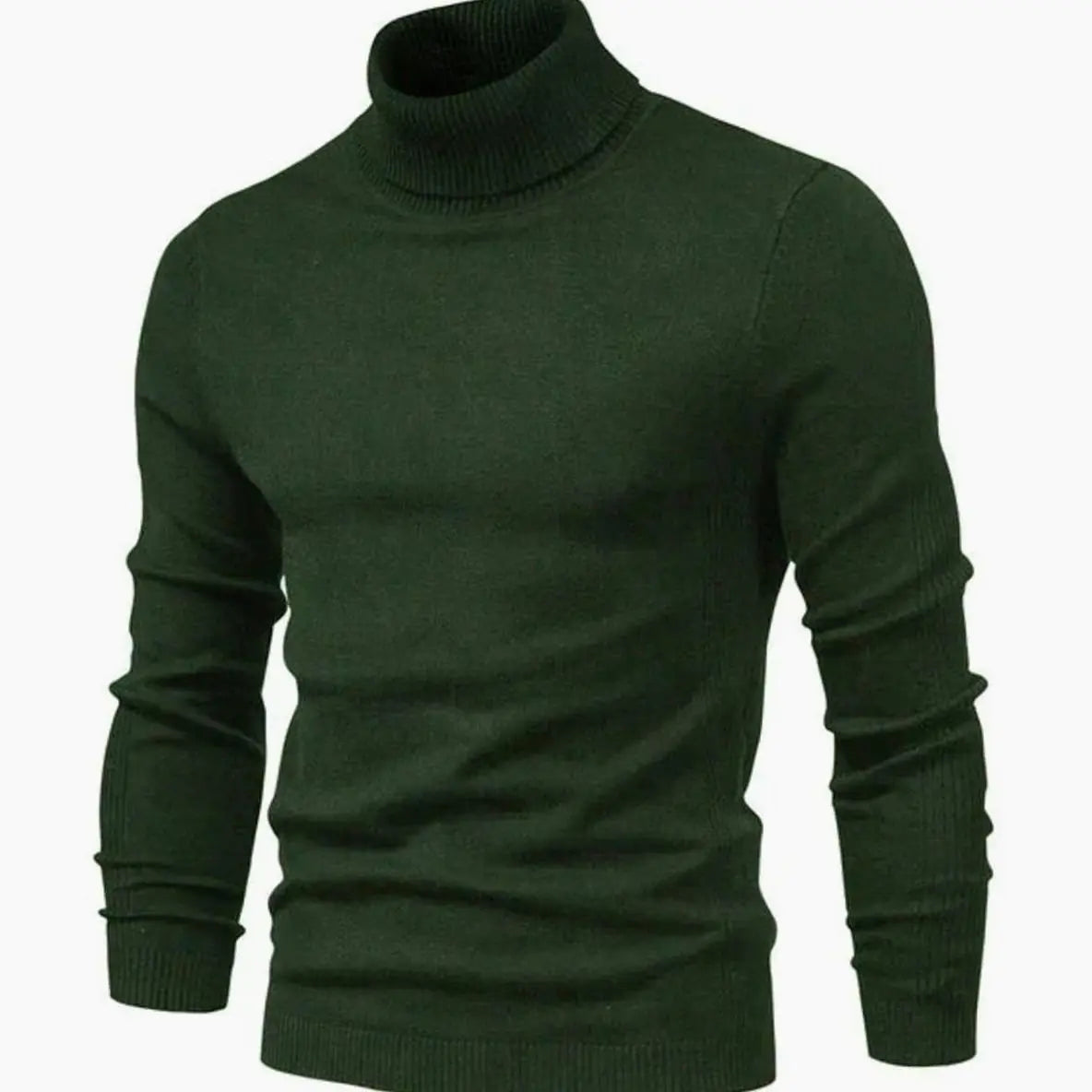 Jersey de punto de cuello alto para hombre, entallado y de estilo informal