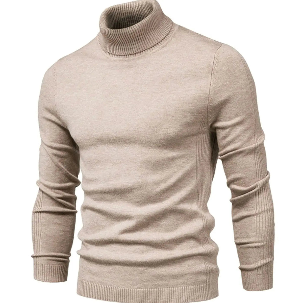 Jersey de punto de cuello alto para hombre, entallado y de estilo informal