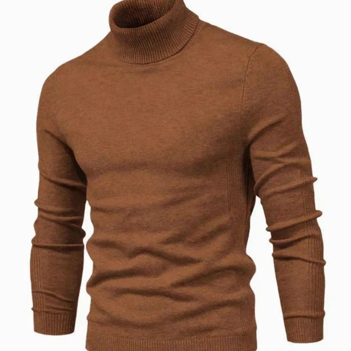 Jersey de punto de cuello alto para hombre, entallado y de estilo informal