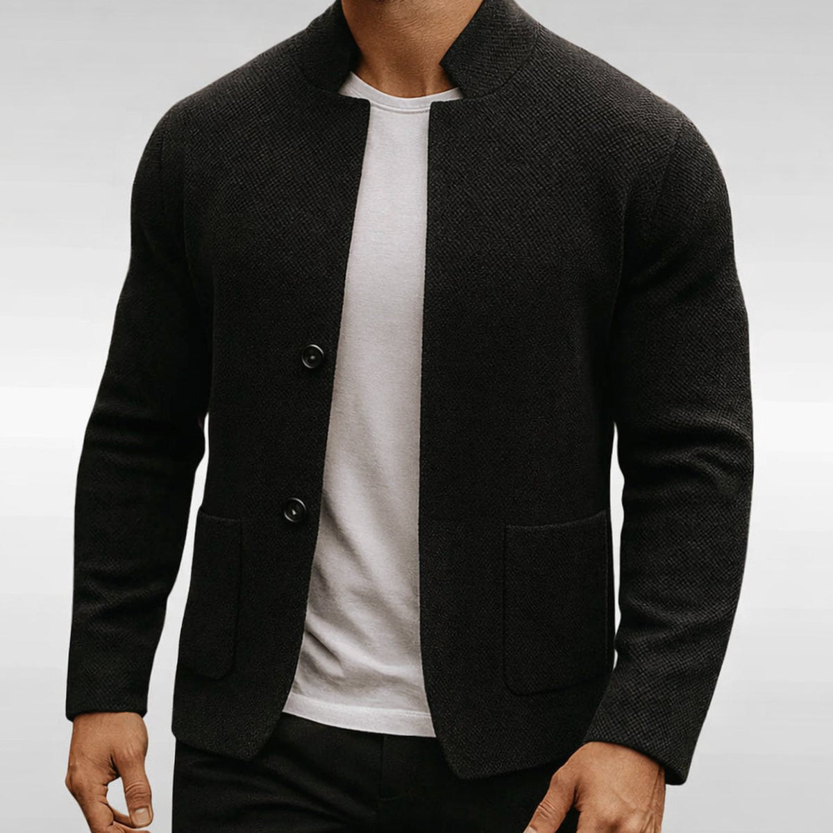 Chaqueta de cárdigan de punto texturizado para hombre, con botones