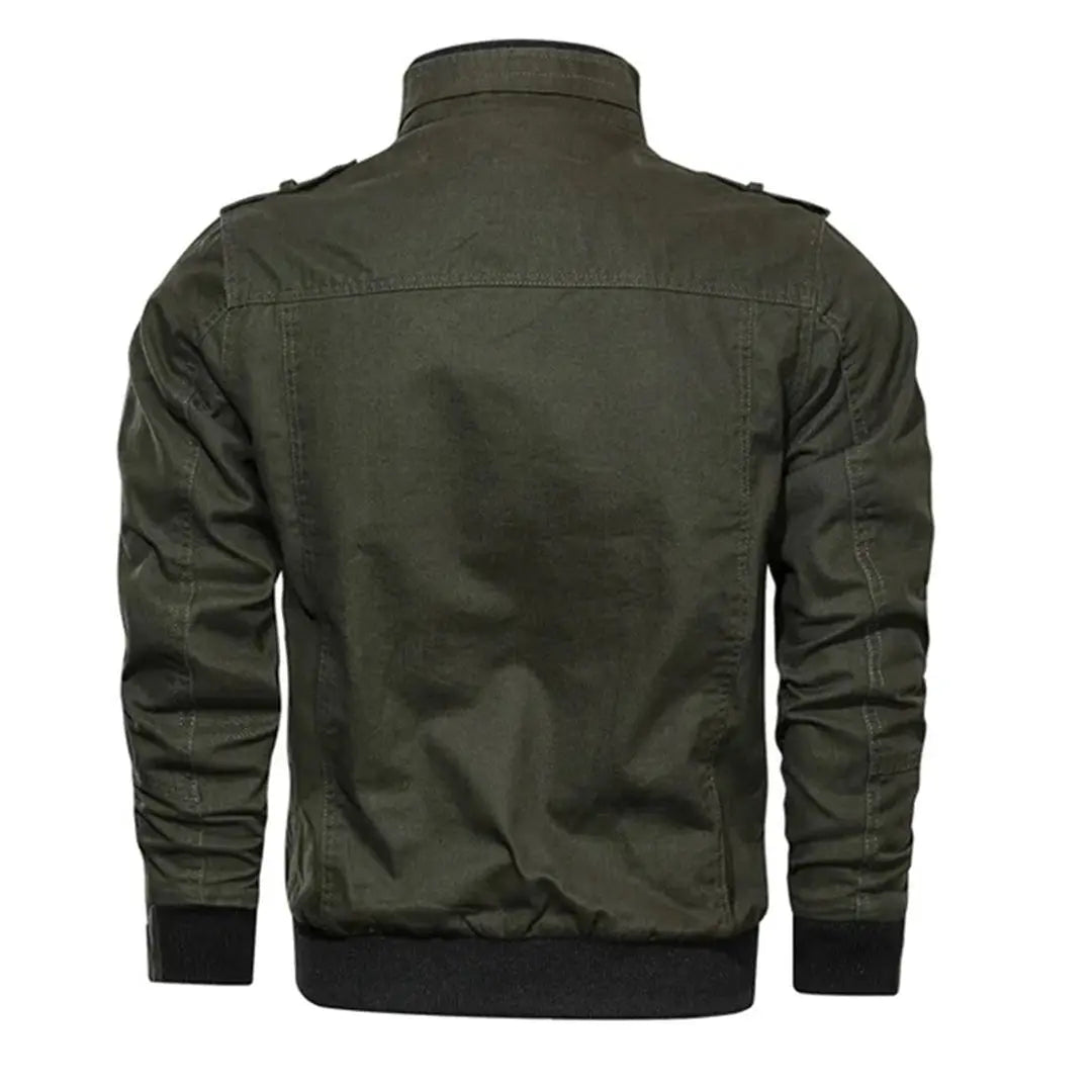 Chaqueta bomber utilitaria para hombre, con cuello alto y múltiples bolsillos