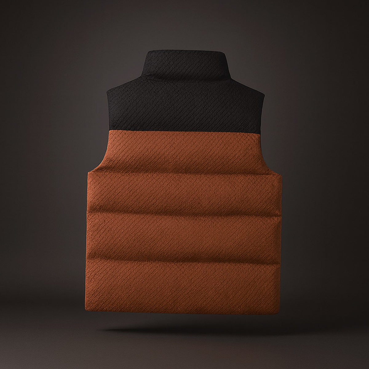 Chaleco acolchado impermeable para hombre, de cuello alto y sin mangas