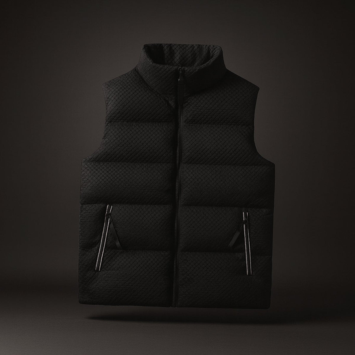 Chaleco acolchado impermeable para hombre, de cuello alto y sin mangas