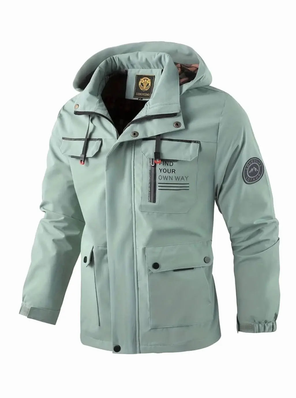 Chaqueta de invierno impermeable para hombre, con capucha y múltiples bolsillos