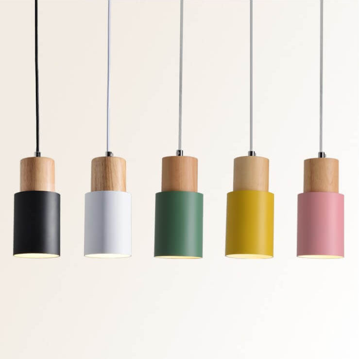 Lámpara colgante minimalista cilíndrica de aluminio con cable ajustable