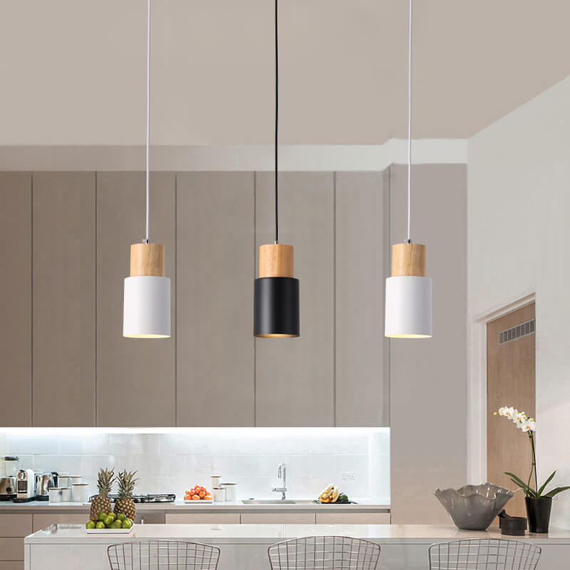 Lámpara colgante minimalista cilíndrica de aluminio con cable ajustable