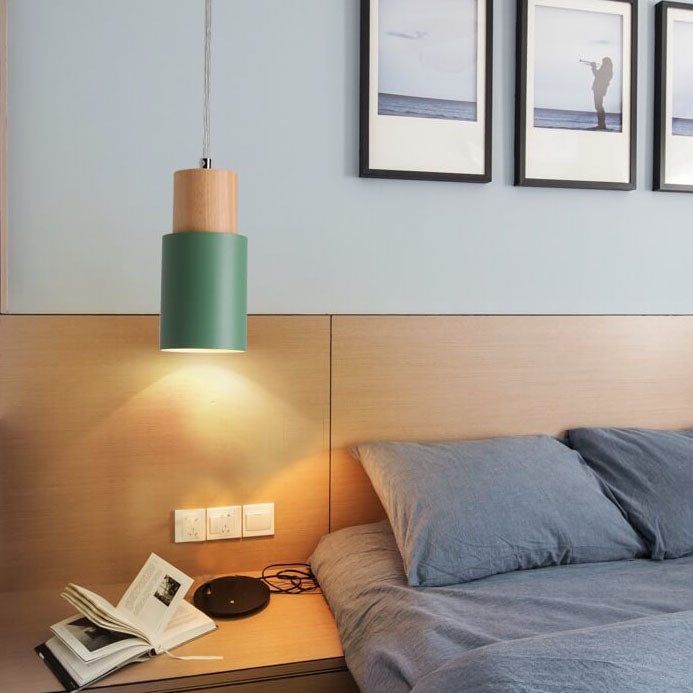 Lámpara colgante minimalista cilíndrica de aluminio con cable ajustable