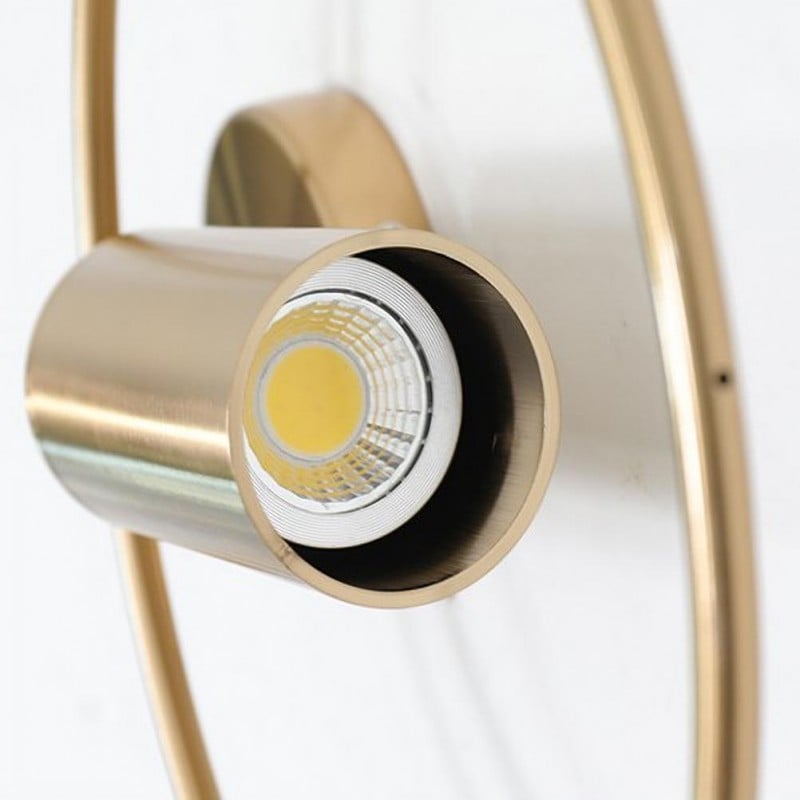 Lámpara de pared escultórica nórdica minimalista con aro circular giratorio