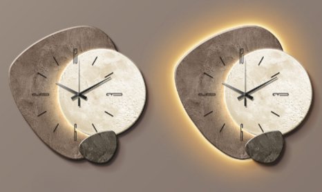 Reloj de pared minimalista escandinavo de metal y madera con mecanismo silencioso