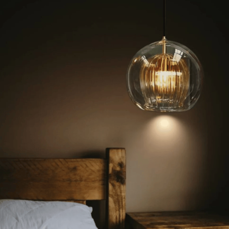 Lámpara colgante moderna y elegante de aluminio y vidrio con longitud ajustable