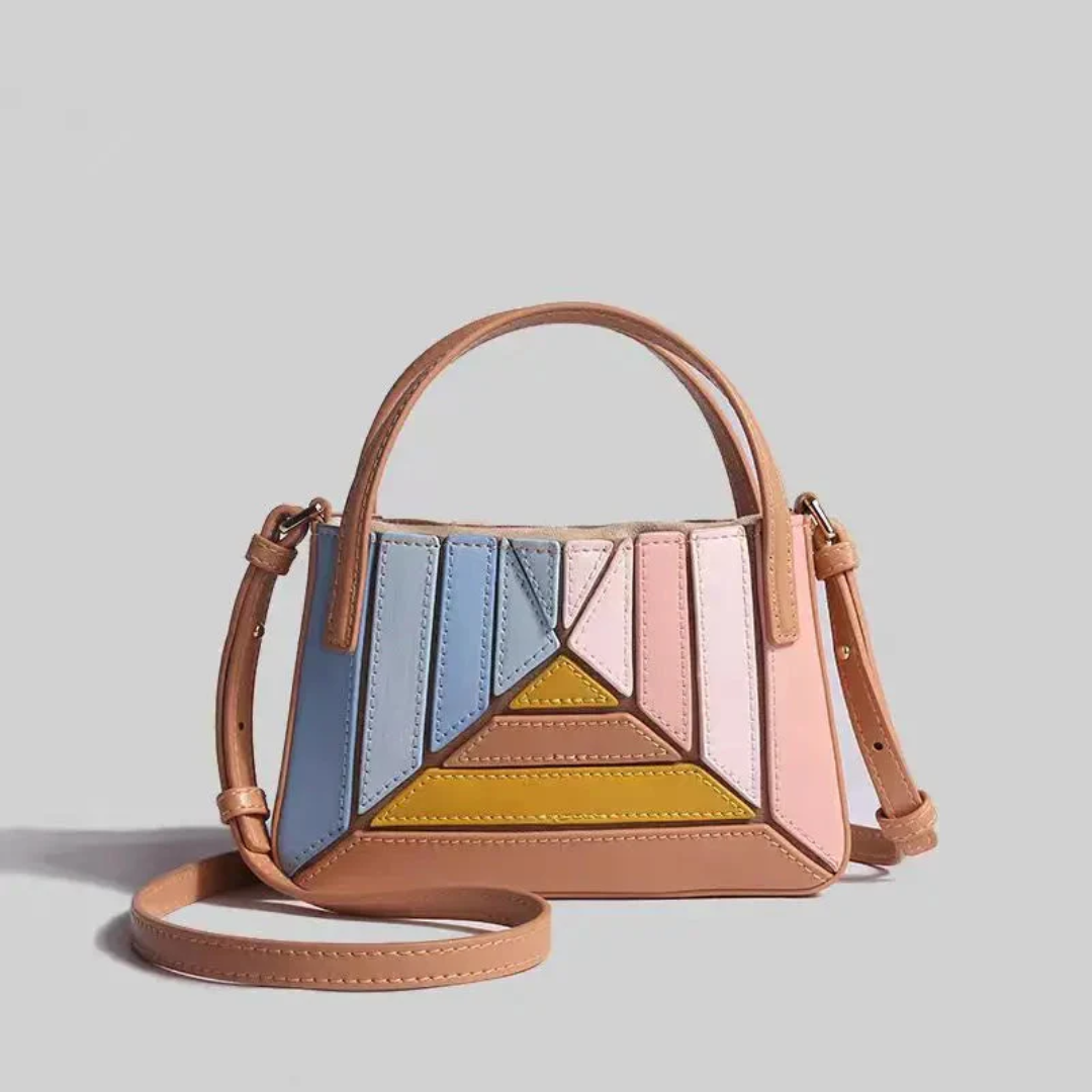 Bolso tote geométrico de uso diario, espacioso y con múltiples paneles