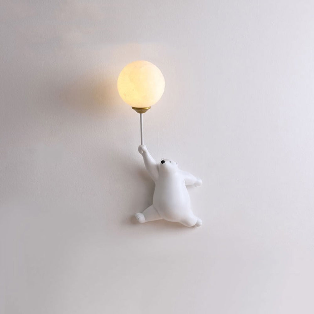 Lámpara de pared infantil moderna y adorable con oso y globo