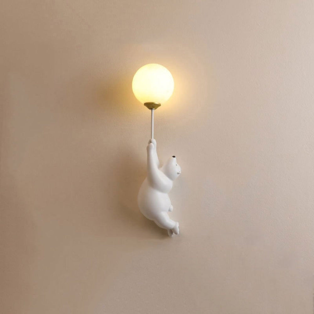 Lámpara de pared infantil moderna y adorable con oso y globo