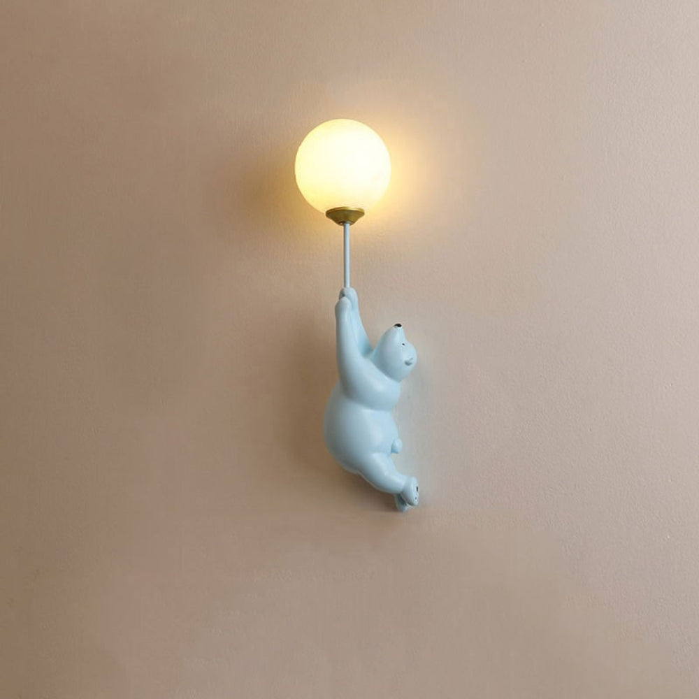 Lámpara de pared infantil moderna y adorable con oso y globo
