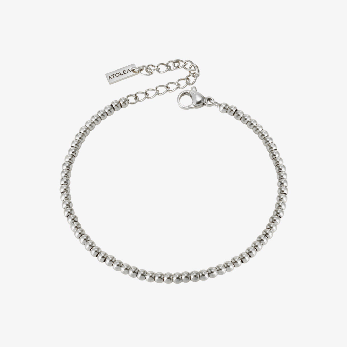 Pulsera de plata chapada en oro, fina, de cuentas y combinable en capas
