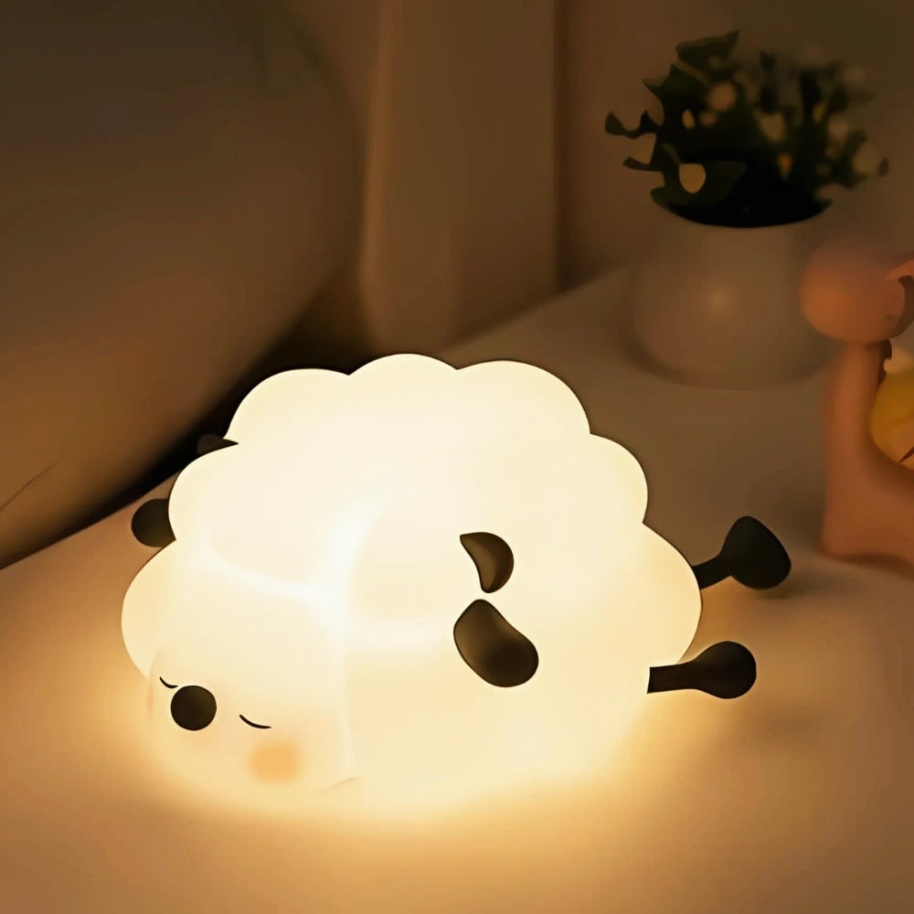 Lámpara de mesa nocturna infantil portátil con forma de animal, regulable y adorable