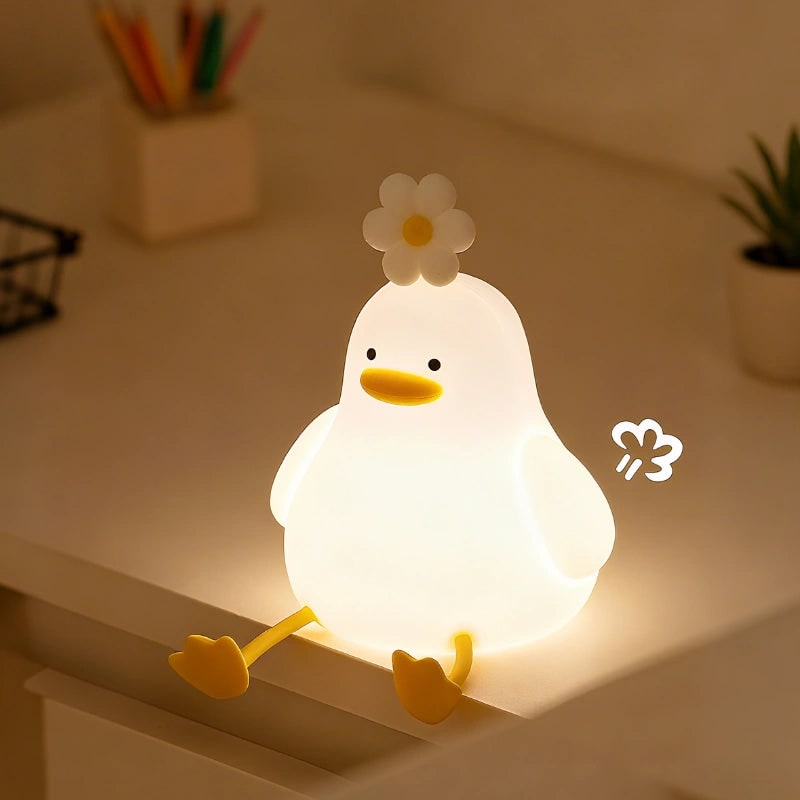 Lámpara de mesa nocturna infantil portátil con forma de animal, regulable y adorable